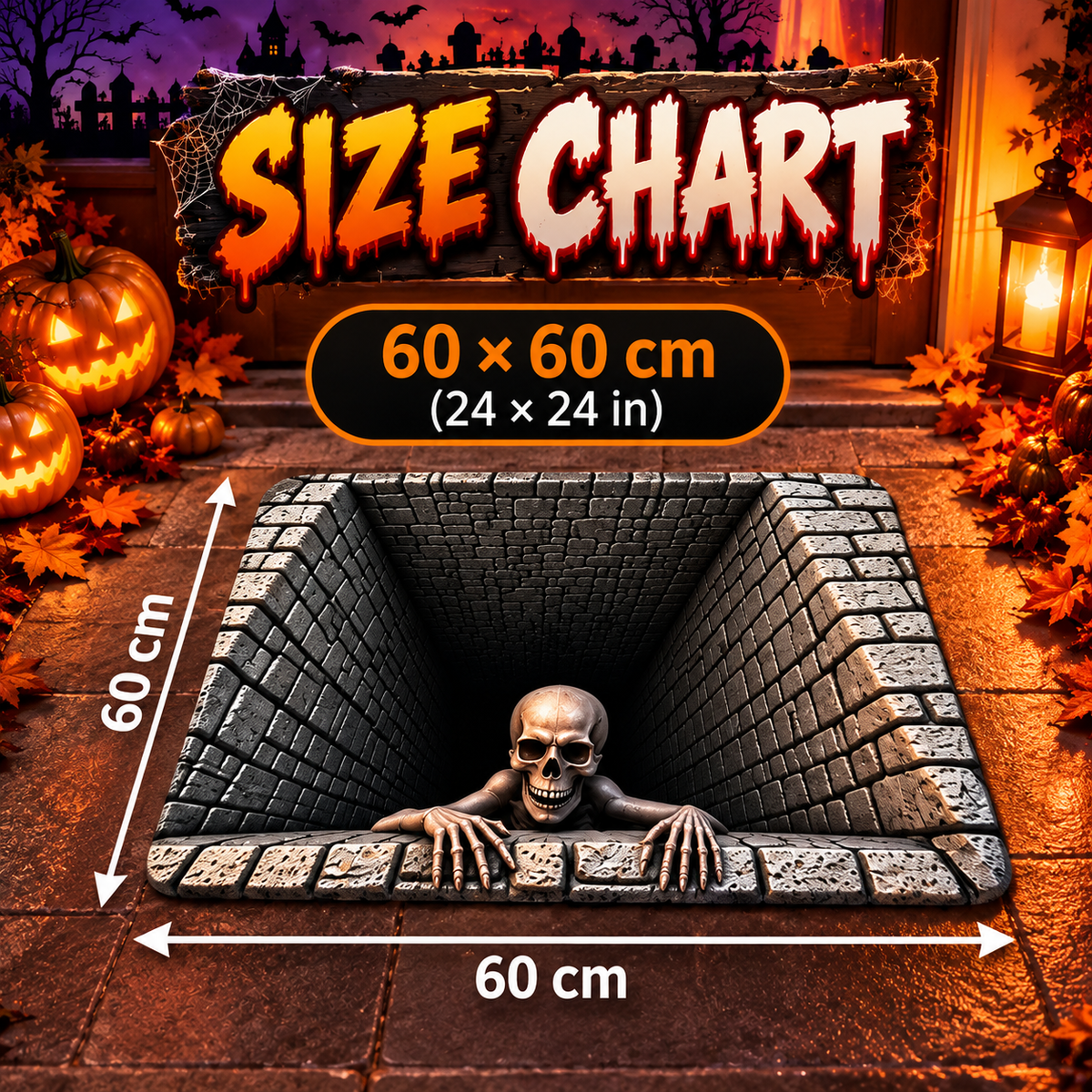 🎃 Spooky Halloween Entryway Mat with 3D Skull and Creepy Clown Design 👻