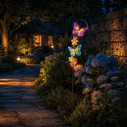 Butterfly Blossom Solar Garden Stake Light