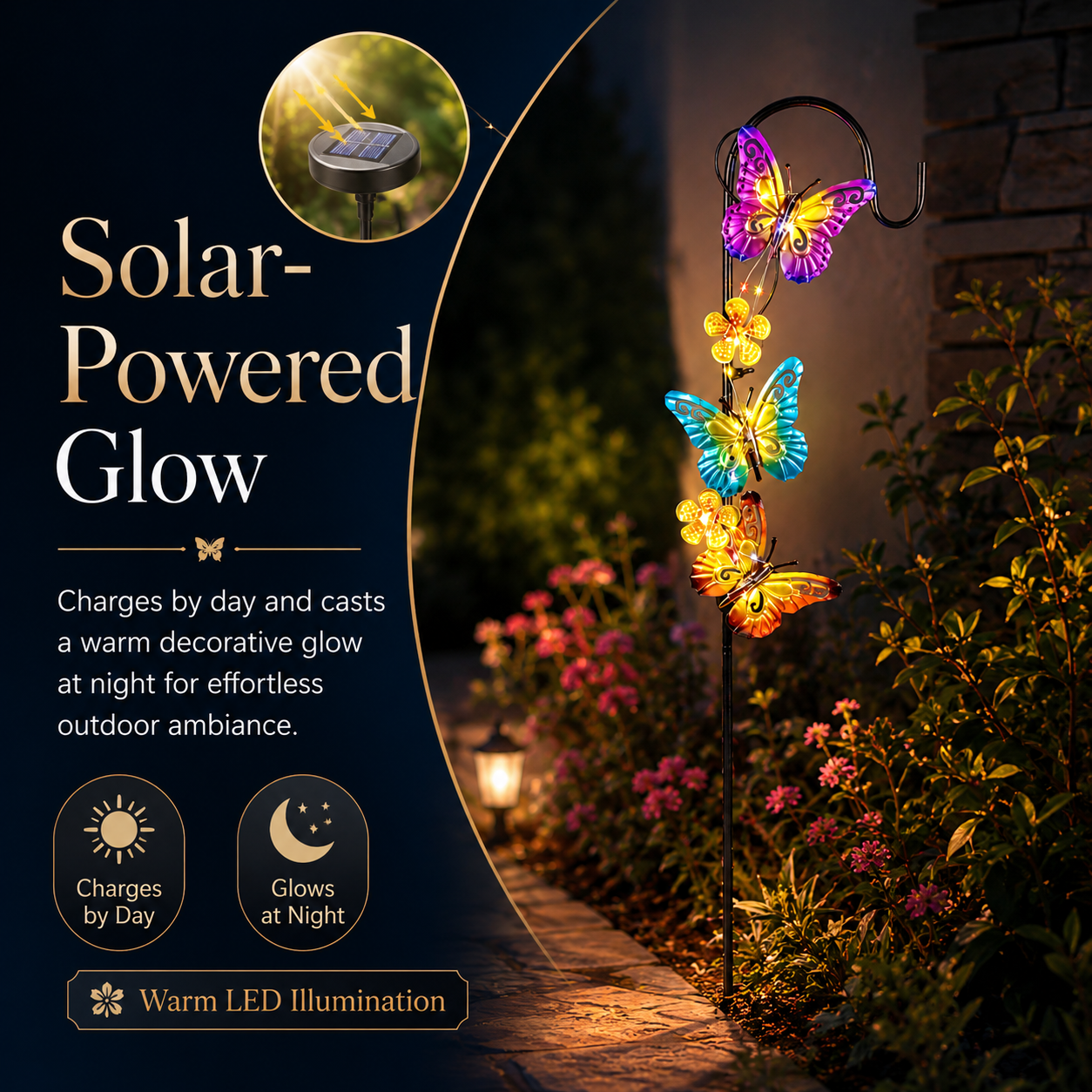 Butterfly Blossom Solar Garden Stake Light