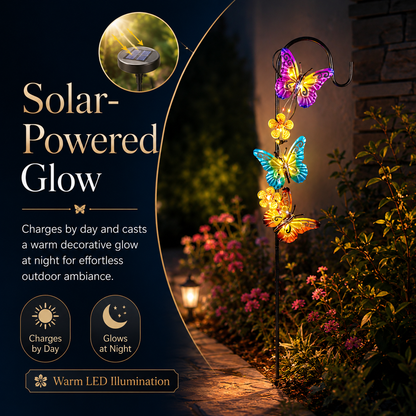 Butterfly Blossom Solar Garden Stake Light