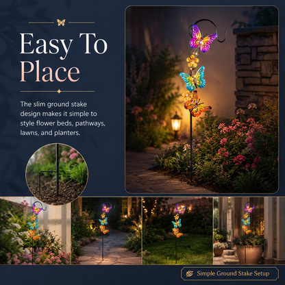 Butterfly Blossom Solar Garden Stake Light