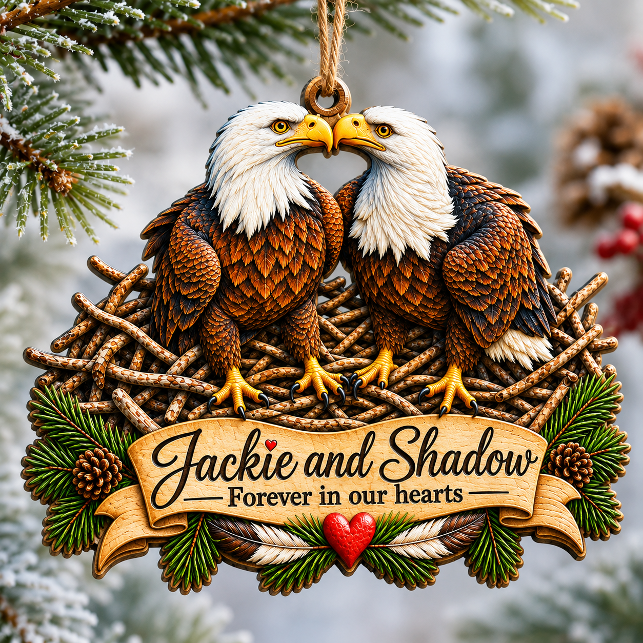 🦅Last Day 60% OFF - Jackie and Shadow Bald Eagle Ornament