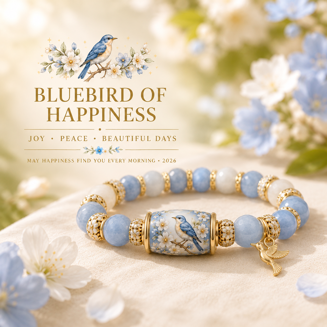 🙏 2026 Limited Edition Bluebird Blessings Bracelet  with Exquisite Gift Box