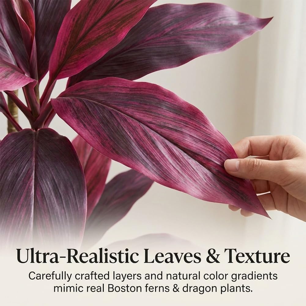 🔥 Last Day: Buy One, Get One Free (Total 2 Plants) — Large, Lifelike Artificial Boston Fern & Dragon Tree