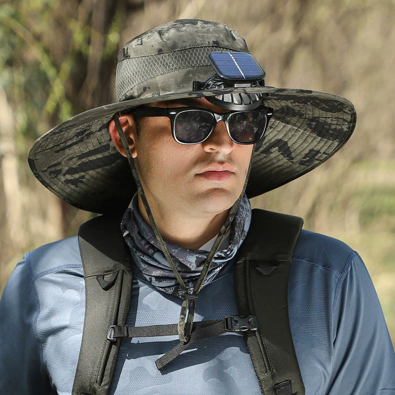 🔥Early Father's Day Sale 60% OFF🧢Wide Brim Solar Fan Outdoor Fishing Hat & USB Charging