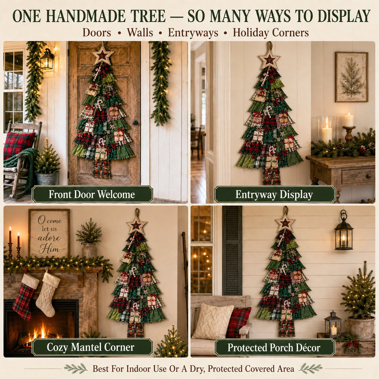 Multiple ways to display the finished patchwork tree