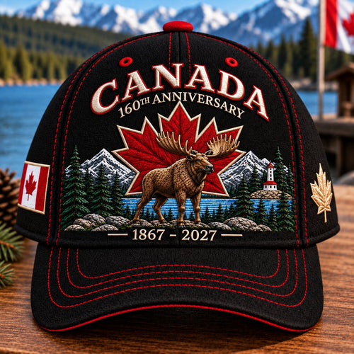 🍁 Canada 160th Anniversary 1867–2027 – Premium Embroidered Heritage Cap100% Cotton • Detailed Embroidery • Comfortable Fit