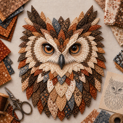 💥 LAST DAY 49% OFF - 🦉 Layered Fabric Owl Wall Art DIY Kit – Relaxing Craft, Beautiful Results (📦Buy 2 Free Shipping)
