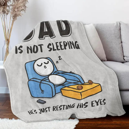 🔥Father’s Day 49% Off🔥Dad Is Not Sleeping Funny Flannel Blanket