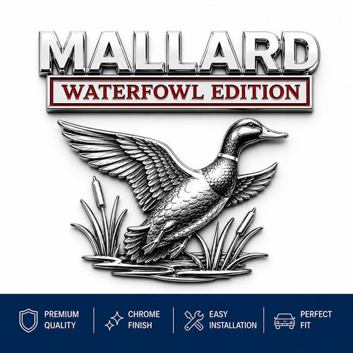 🔥LAST DAY 49% OFF - Mallard Waterfowl Edition Truck Emblem – Chrome Duck Hunter Badge