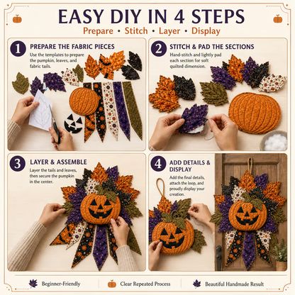 ⏳ Last Day 49% OFF – 🎃 Beginner-Friendly Oversized Halloween Character Quilted Door Hanger Sewing Kit | Complete Kit with All Tools & Step-by-Step Guide Included 💕