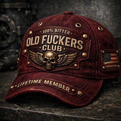 🏆Flash Sale 60% OFF  - ❤️Old Fuckers Club-Handmade Vintage Baseball Cap🎁-BUY 3 FREE SHIPPING