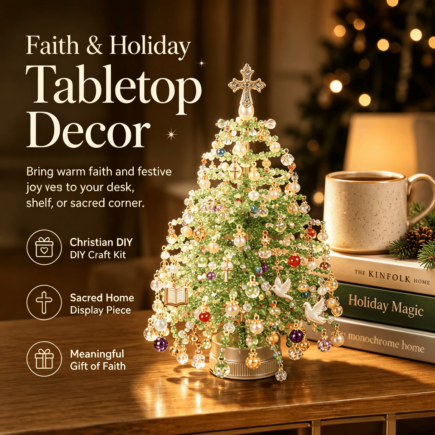 🔥🎁🎄✨ DIY Beaded Christmas Tree Kit – 🎅Create Your Own Sparkling Holiday Decoration