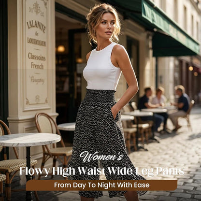 🌓Last Day 49% OFF👖Women’s Flowy High Waist Wide-Leg Pants – Slimming, Comfy & Chic🌺