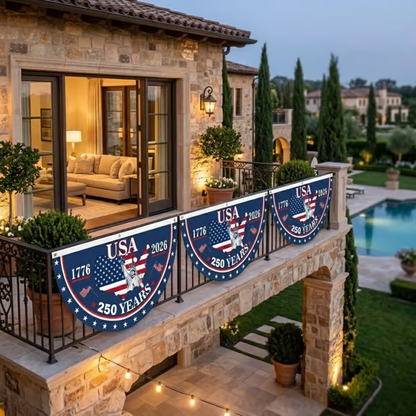 🗽Premium USA 250th Anniversary Nylon Bunting Flag (Embroidered & Sewn)🦅