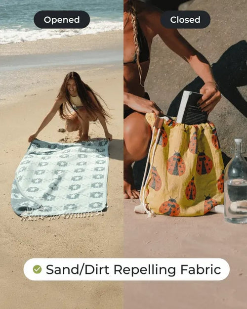 SWIRL TURTLE🏖️ 2-in-1 Organic Cotton Towel Bag