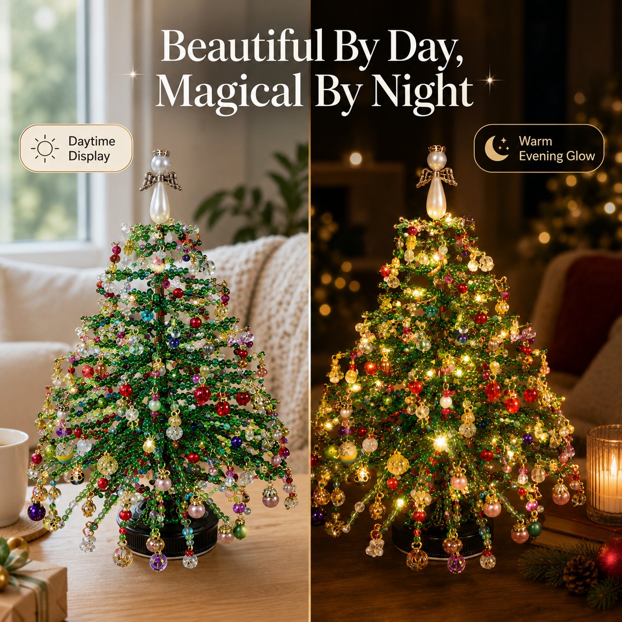🔥🎁🎄✨ DIY Beaded Christmas Tree Kit – 🎅Create Your Own Sparkling Holiday Decoration