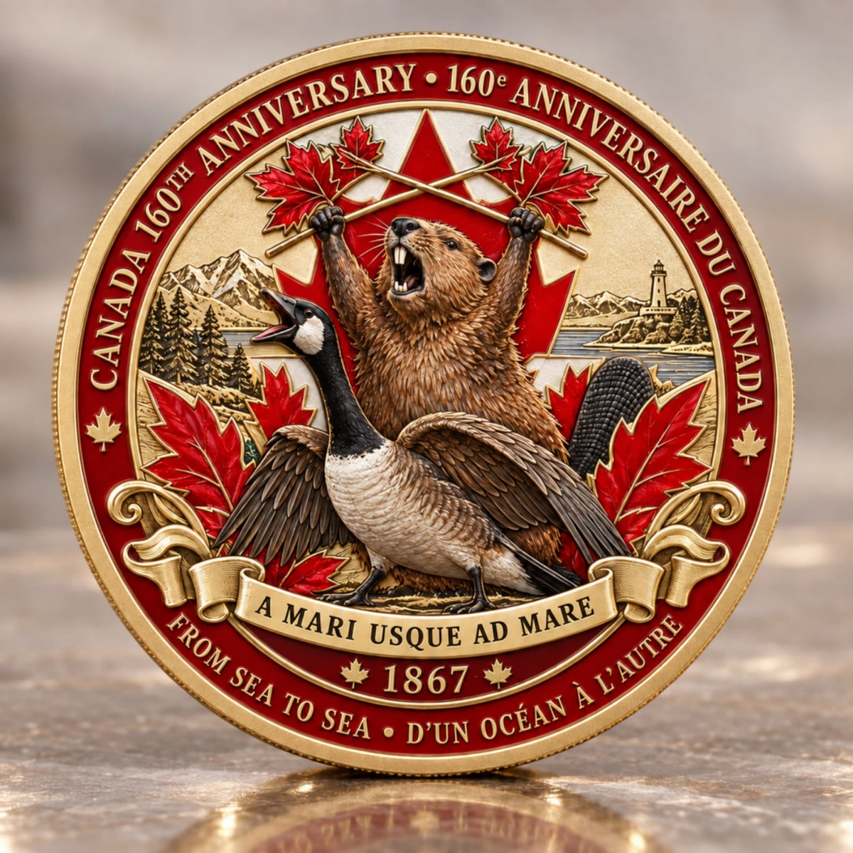 🍁Canada 160th Anniversary “A Mari Usque Ad Mare” Commemorative Coin