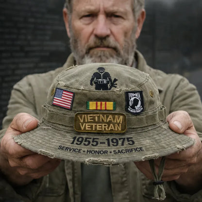 🏆Honor Their Sacrifice — Memorial Day Sale 🇺🇸”🎖️Vietnam Veteran Tribute Boonie Hat – Durable Tactical Outdoor Sun Hat