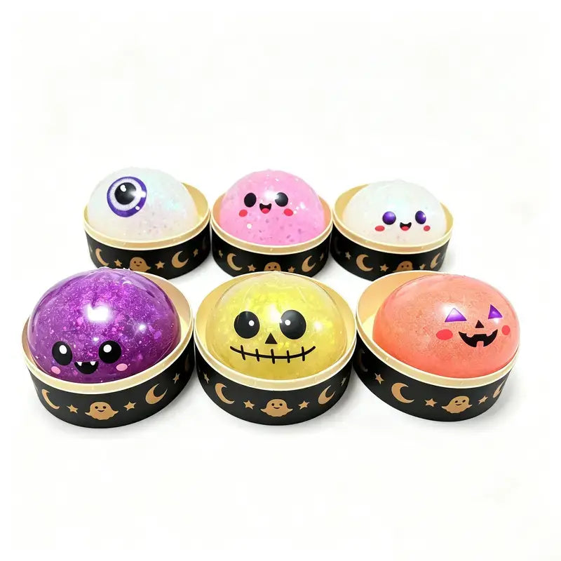 Cute Halloween Scary Ghost Maruko Squeeze Toy Set | Portable Stress Relief Toys, Halloween Party Fillers & Holiday Gifts