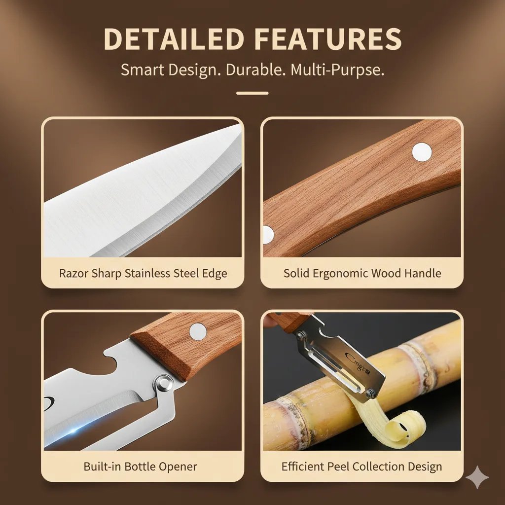🔪 All-in-One Stainless Steel Peeler 🔥 Razor-Sharp Blade with Bottle Opener 🍎 50K+ SOLD! 🏆