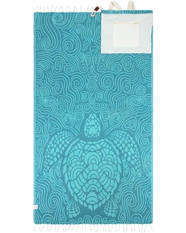 SWIRL TURTLE🏖️ 2-in-1 Organic Cotton Towel Bag
