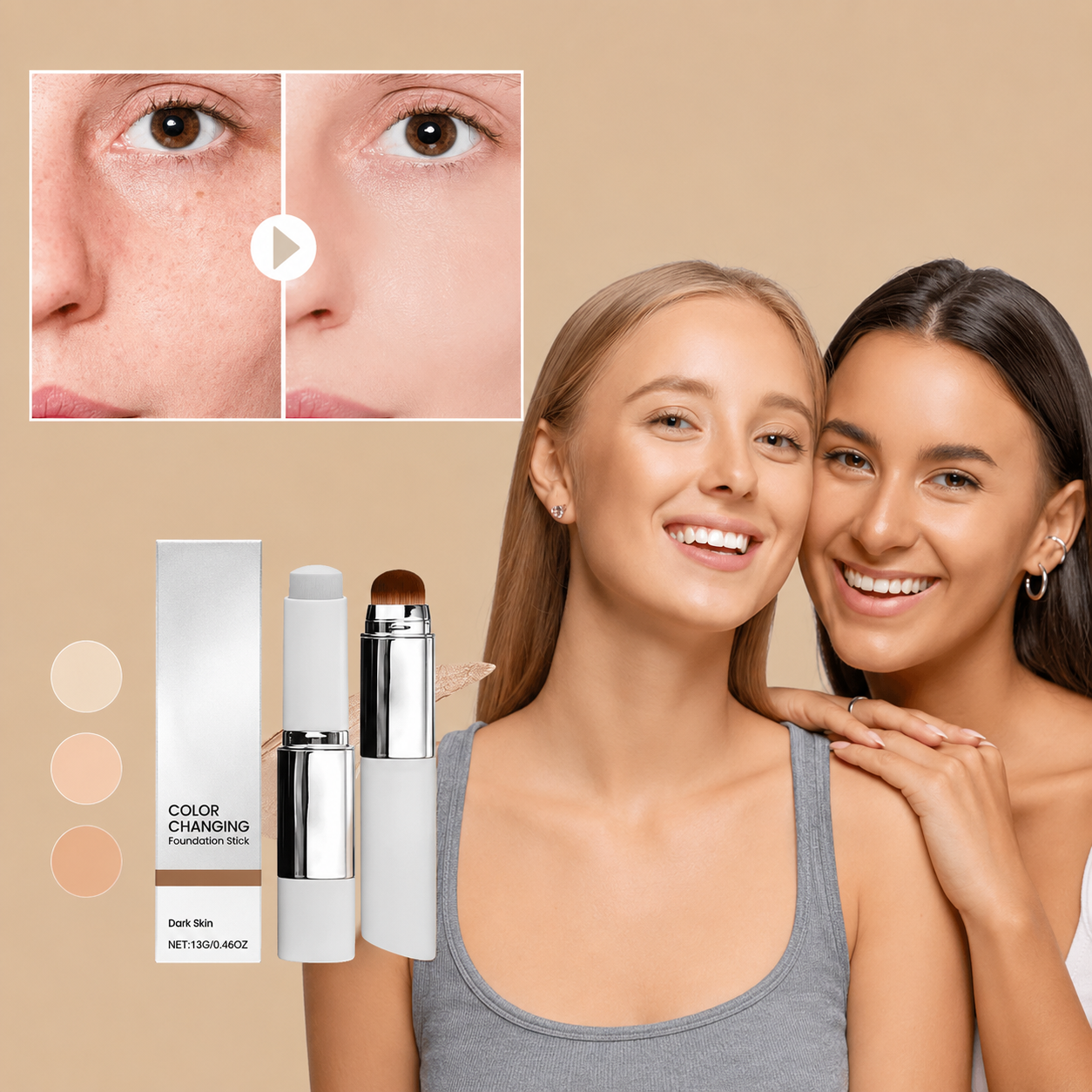 Korean Color-Changing Foundation Stick