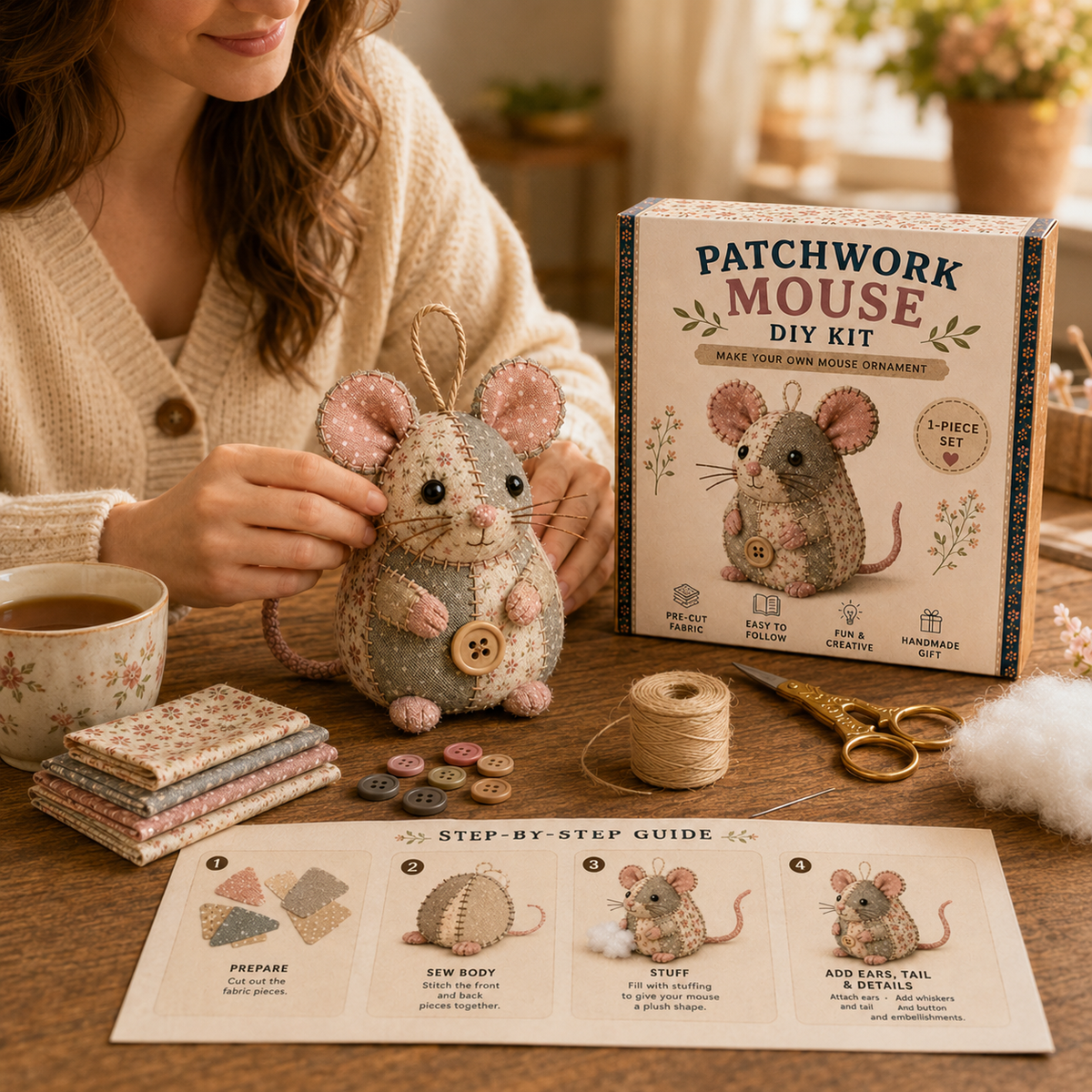 Patchwork Mouse 🐭🧵 Patchwork Mouse DIY Kit – Gofair