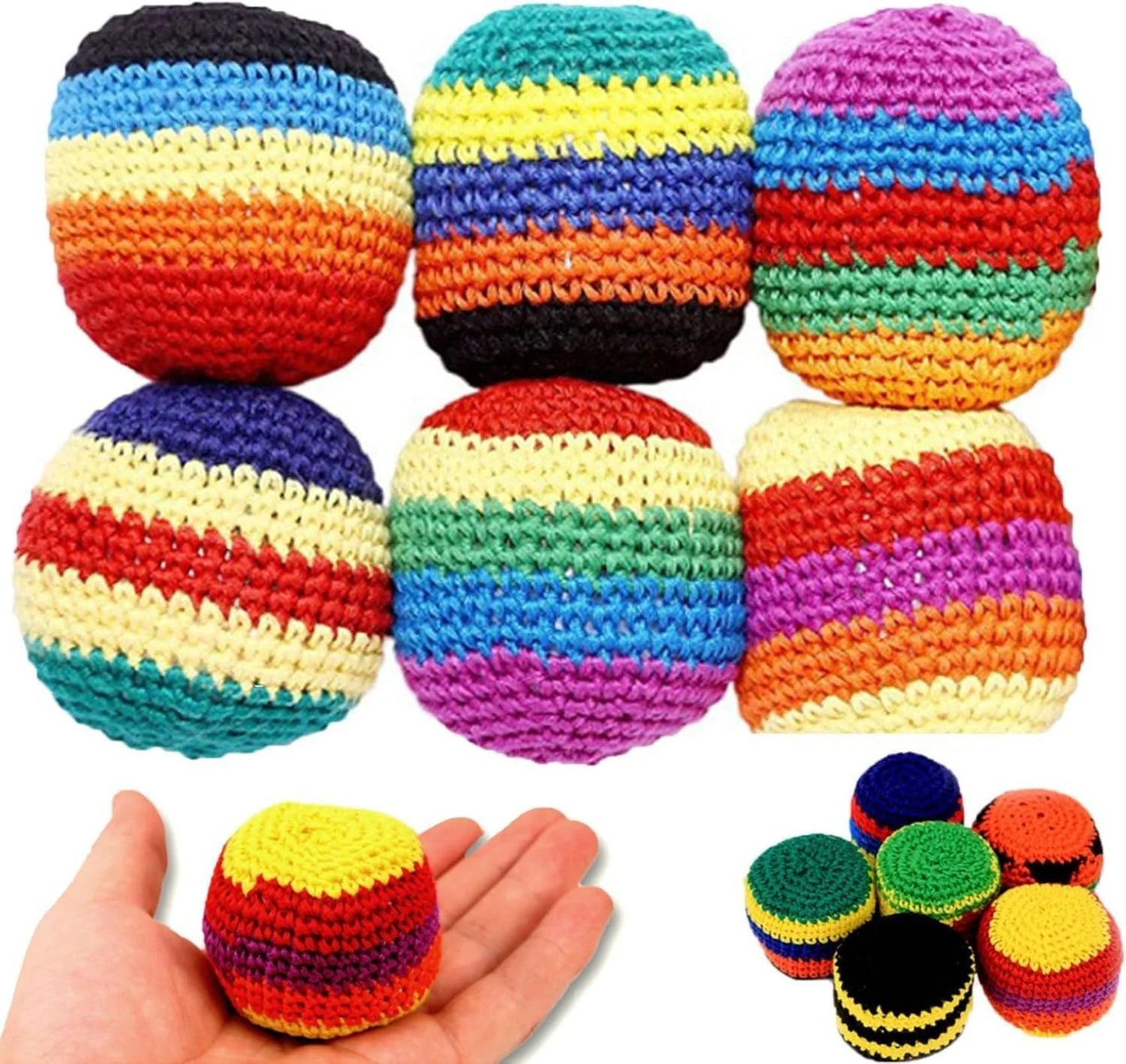 💥45K+ SOLD⚽️Hacky Sack Balls-Handmade Knitted Footbag Sack 2026 Upgraded Assorted Foot Bag