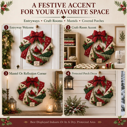 🔥LAST DAY 50% OFF - 🎄 Christmas Fabric Wreath DIY Kit – A Cardinal Blessing You’ll Make with Love & Treasure Year After Year ❤️🐦