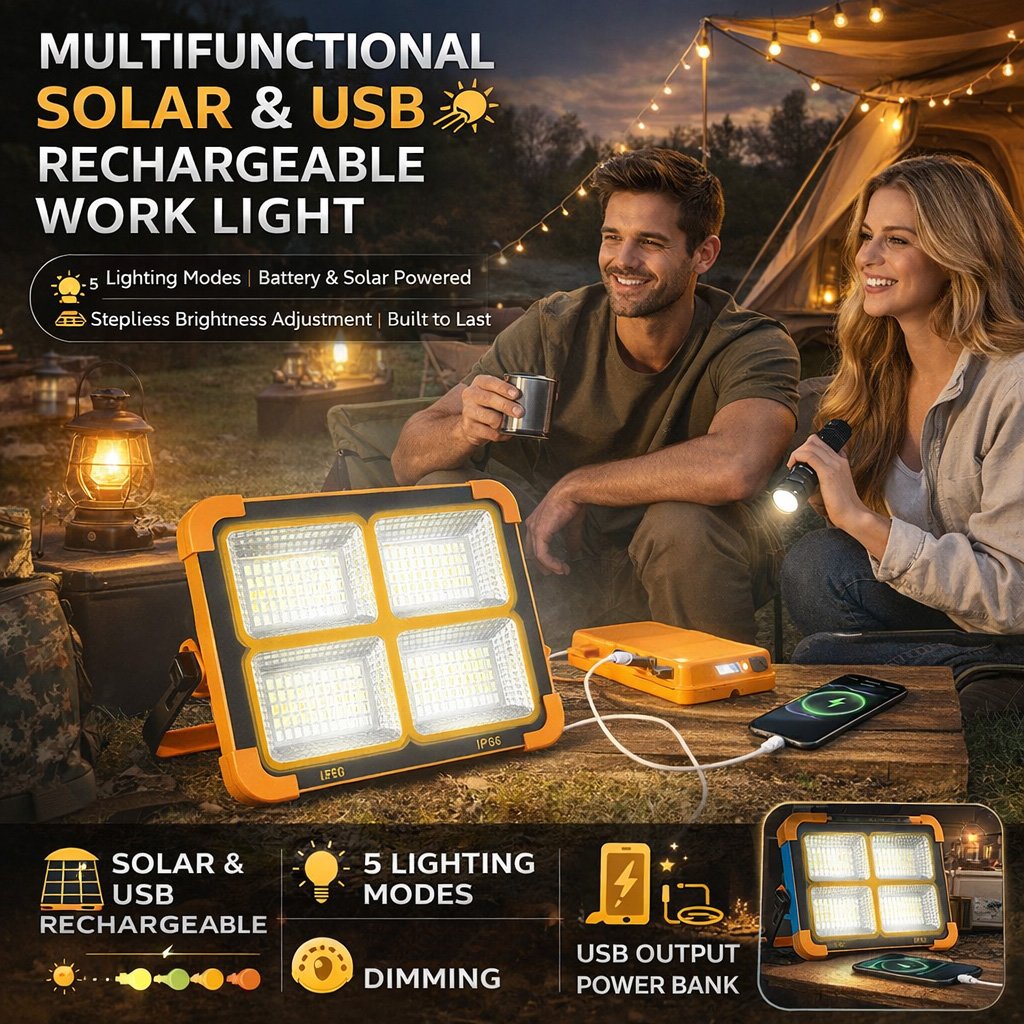 Versatile LED Solar Work Light