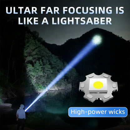 🔦 2-in-1 Flashlight + Power Bank💪 | Rechargeable Outdoor Emergency Camping Essential ⚡ | Black