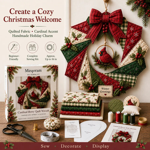 🔥LAST DAY 50% OFF - 🎄 Christmas Fabric Wreath DIY Kit – A Cardinal Blessing You’ll Make with Love & Treasure Year After Year ❤️🐦