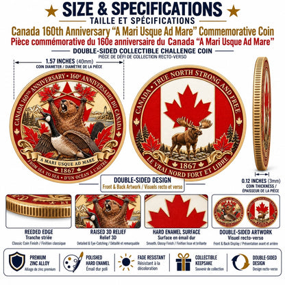 🍁Canada 160th Anniversary “A Mari Usque Ad Mare” Commemorative Coin