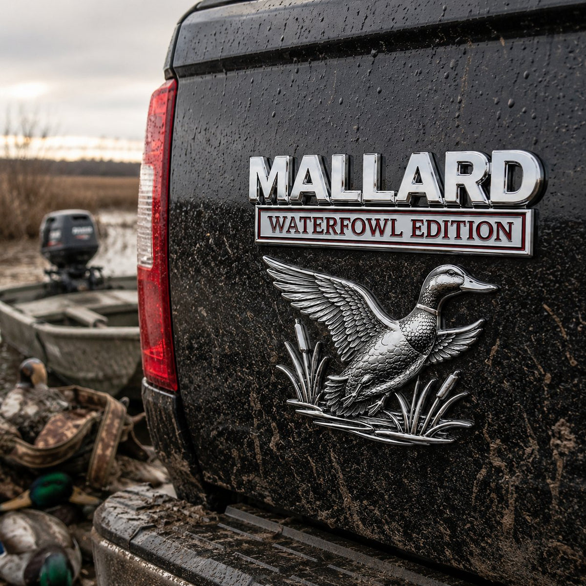 🔥LAST DAY 49% OFF - Mallard Waterfowl Edition Truck Emblem – Chrome Duck Hunter Badge