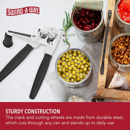 Manual Can Opener with Soft Handles,Commercial Can Openers Heavy Duty, Ergonomic Easy-Turn Crank for Seniors,Industrial Can Opener for Restaurant