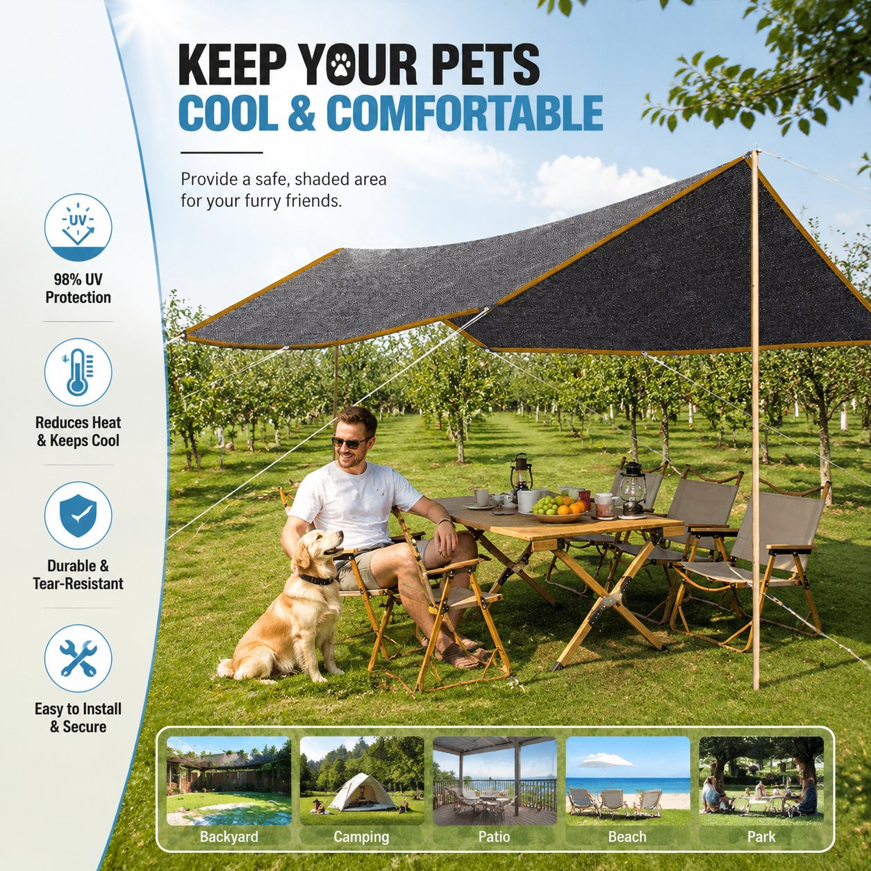 ☀️ 98% UV-Blocking Sunshade Net – Ultimate Outdoor Protection-3