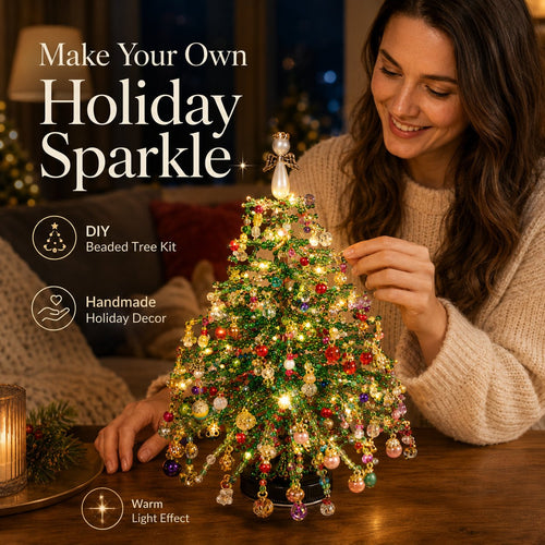 🔥🎁🎄✨ DIY Beaded Christmas Tree Kit – 🎅Create Your Own Sparkling Holiday Decoration