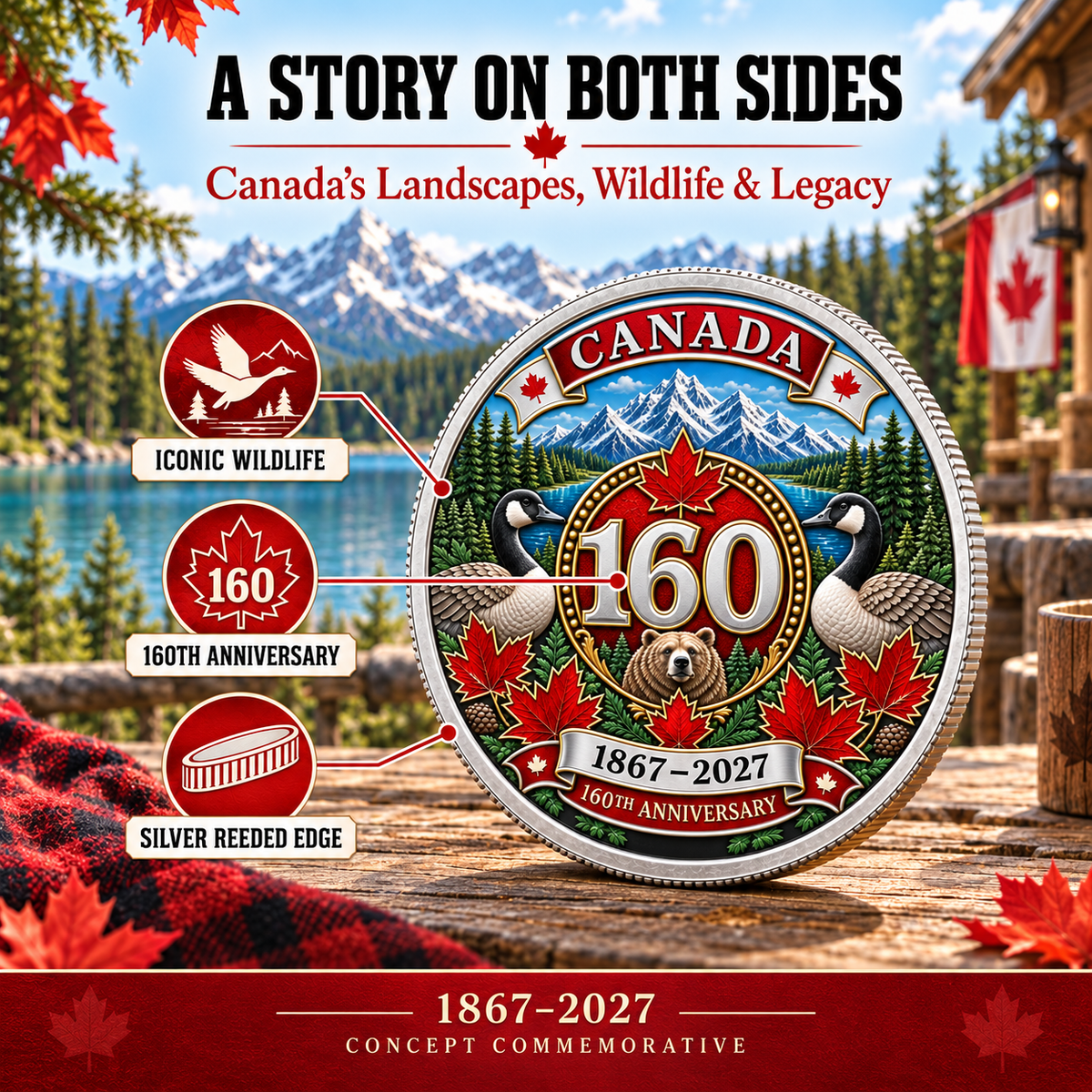 Canada 160th Anniversary Commemorative Heritage Coin
