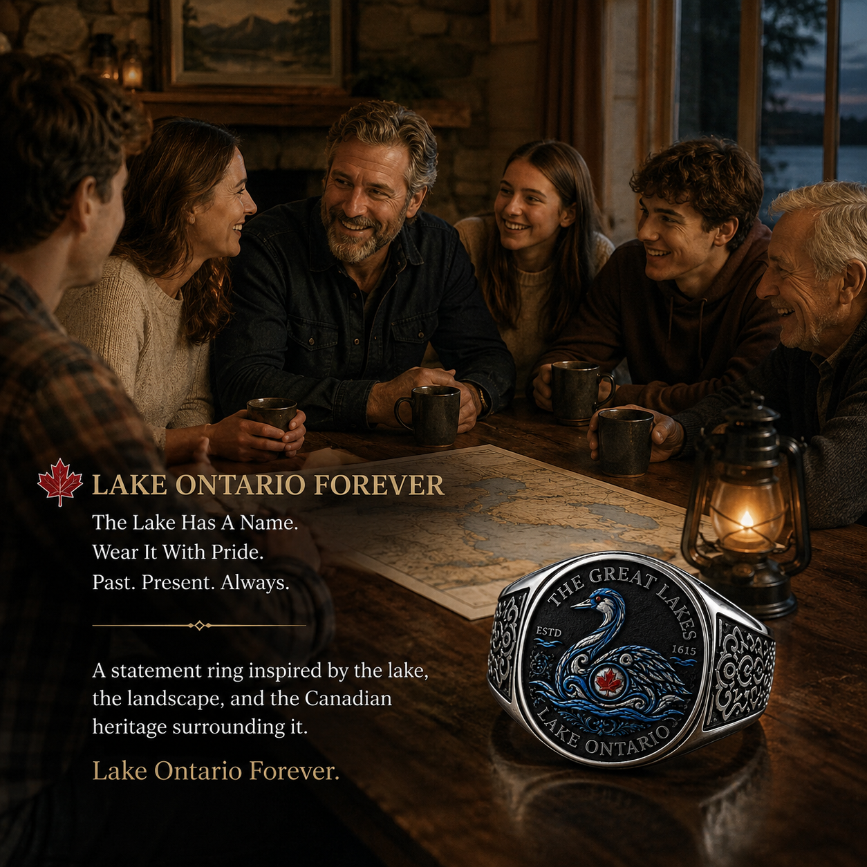 Lake Ontario Forever Ring | Canadian Heritage Great Lakes Men's Gift