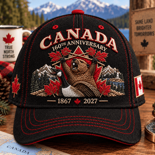 🍁 Canada 160th Anniversary 1867–2027 – Premium Embroidered Heritage Cap ✨ 100% Cotton • Detailed Embroidery • Comfortable Fit