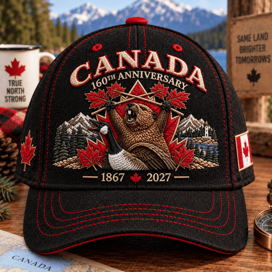 🍁 Canada 160th Anniversary 1867–2027 – Premium Embroidered Heritage Cap ✨ 100% Cotton • Detailed Embroidery • Comfortable Fit