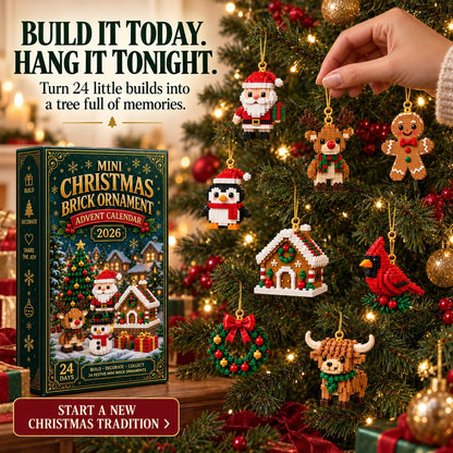 ⏳ Last day to save 50% – 🎄 24-Day Mini Christmas Ornament Advent Calendar | 24 unique festive buildable designs with hanging loops—perfect for decorating Christmas trees, wreaths, and holiday displays 🧱