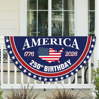 USA 250th Birthday Bunting: Hand-Sewn Stripes & Heavy-Duty Nylon 🧵🇺🇸
